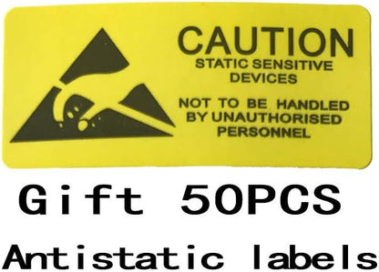 50pcs Anti Static Bags,5.9x7.87in/15x20cm Resealable ESD Bags for SSD HDD with 50pcs Labels, Anti-Static Bag for 3.5'' Hand Drive or Varieties of Electronic Device