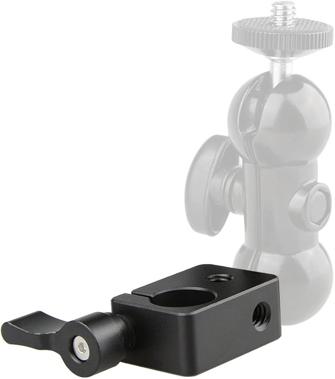 CAMVATE 15mm Single Rod Clamp for Camera DIY Accessories(Black) - 0874