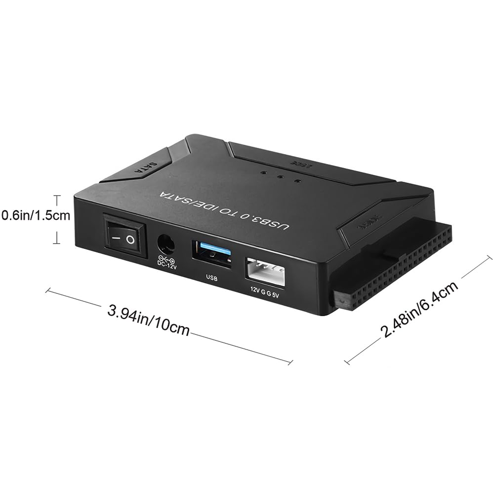 USB 3.0 to SATA IDE Adapter for 2.5" 3.5" SSD HDD Hard Drive Reader 5Gbps