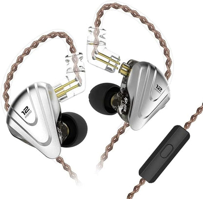 KZ Wired Earbuds ZSX in-Ear Headphones with Dynamic Crystal-Clear Sound and Ergonomic Custom-Fit Earpieces (S/M/L), 3.5mm Jack for Phones and Laptops(with Mic,Black)
