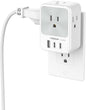 Multi Plug Wall Outlet Splitter, TESSAN Surge Protector 4 Outlet Extender with 3 USB Charger Blocks(2 USB C), 3-Sided Multiple Plug Expander for Home Office Dorm Room School Essentials