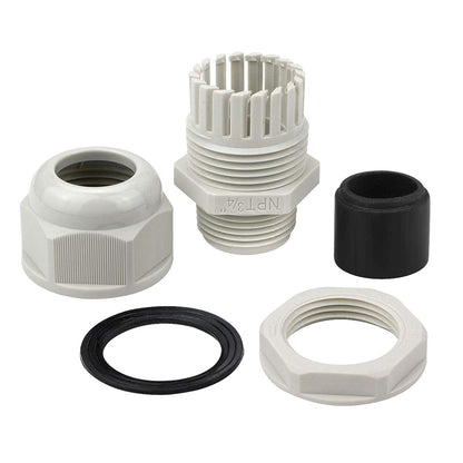 XHF 2 Pcs 1" IP68 Strain Relief Nylon Cord Grip Waterproof NPT Cable Glands Adjustable UL Listed and RoHS Compliant (Grey)