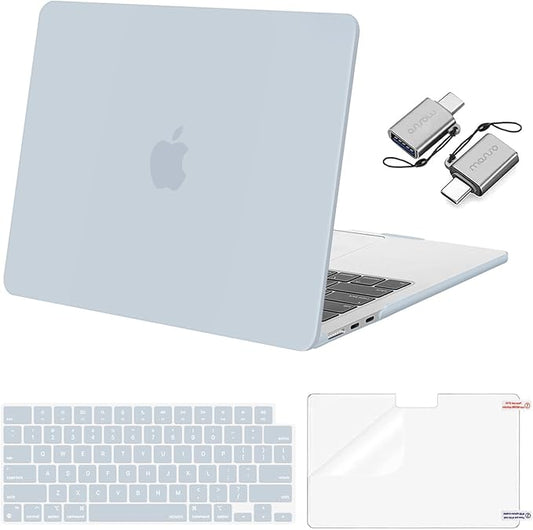 MOSISO Compatible with MacBook Air 13 inch Case M5 2026 M4 2025 M3 M2 2024-2022 A3449 A3240 A3113 A2681, Hard Shell&Keyboard Cover&Screen Film&Type C for MacBook Air 13.6 inch Case, Baby Blue