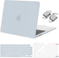 MOSISO Compatible with MacBook Air 13 inch Case 2025 2024 2023 2022 M4 A3240 M3 A3113 M2 A2681, Plastic Hard Shell&Keyboard Cover&Screen Film&Type C for MacBook Air 13.6 inch Case, Baby Blue