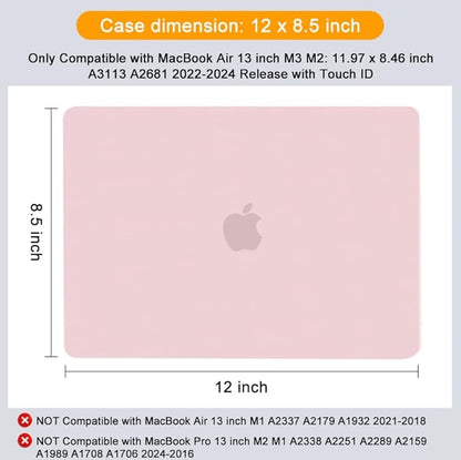 MOSISO Compatible with MacBook Air 13 inch Case 2025 2024 2023 2022 M4 A3240 M3 A3113 M2 A2681, Plastic Hard Shell&Keyboard Cover&Screen Film&Type C for MacBook Air 13.6 inch Case, Baby Pink