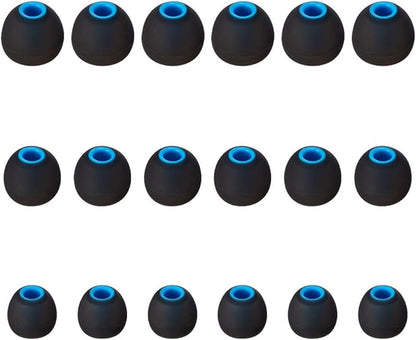 Brandless Earbud Tips Soft Silicone Earbuds Replacement Tips Fit for in-Ear Headphones(Inner Hole from 3.8mm - 4.2mm Earphones) 9 Pairs S/M/L,Black/Blue