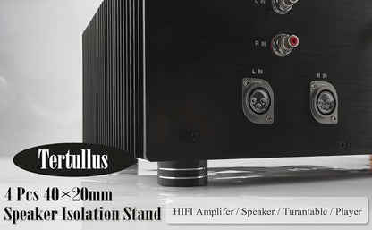 Tertullus 4 Pcs HiFi Speaker Isolation Feet 40x20mm Aluminum Speaker Spike Pad for Turntable, Subwoofers, Amplifier, HiFi Devices, Dac, Recorder, Cd (Black)