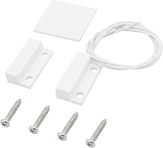 Magnetic Reed Switch Wired Surface Mount Normally Closed NC Contact Sensor Alarm Magnetic Door Switch with 2 Wires, ABS, MC-38