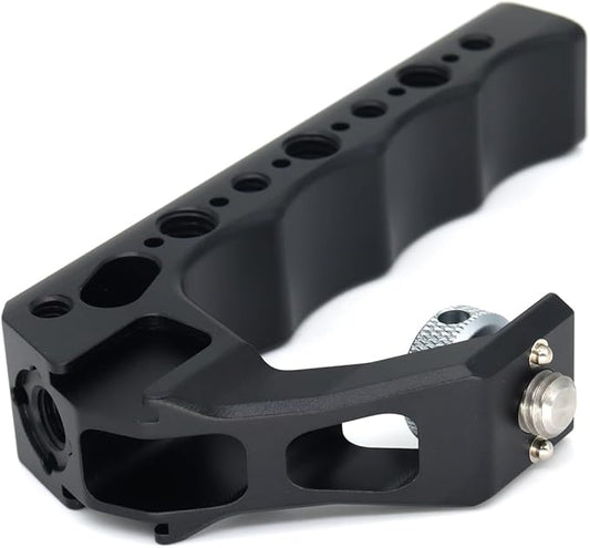 SZJELEN Universal Top Handle with 3/8" Screw Locating Pins for DSLR Camera Cage, with 3 Cold Shoe Adapters to Mount DSLR Camera with Microphone/LED Light/Monitor (Black with 3/8" Screw)