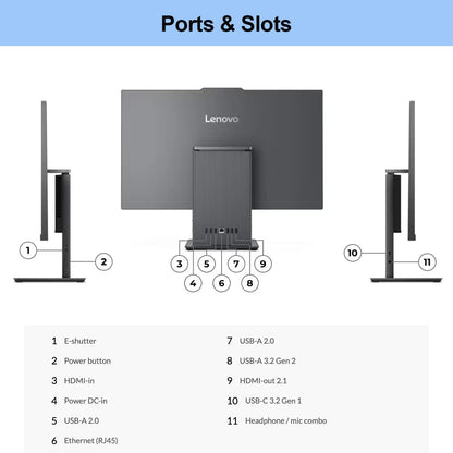 Lenovo 2026 IdeaCentre Business All-in-One, 27" FHD Touchscreen 100Hz, Intel Core i5-13420H, 16GB DDR5 RAM, 1TB SSD, Wireless Charging Base, Wireless KB & Mouse, Wi-Fi 6, Windows 11 Pro, Grey