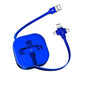 Three in One Charging Cable Cord. 3 in 1 Charging Cable Retractable. Compatible USB C(Type-C)/Micro USB/IP, Compatible with Phone, Android, Tablet (Blue)