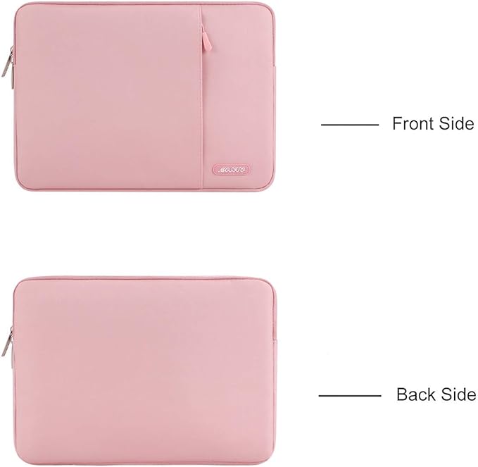 MOSISO Laptop Case 13.3 inch, 13-13.3 inch Laptop Sleeve Compatible with MacBook Air/Pro 13 / Pro 14, HP Dell ASUS Lenovo Notebook, Polyester Vertical Computer Sleeve Bag with Pocket, Pink