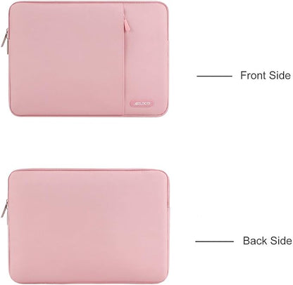 MOSISO Laptop Case 13.3 inch, 13-13.3 inch Laptop Sleeve Compatible with MacBook Air/Pro 13 / Pro 14, HP Dell ASUS Lenovo Notebook, Polyester Vertical Computer Sleeve Bag with Pocket, Pink