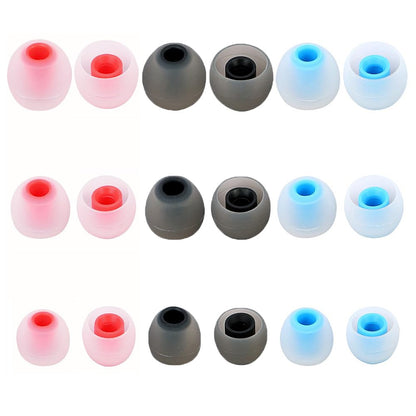 TSZYYM Earbud Tips Soft Anti Slip Washable Reusable Silicone Fit Most In-Ear Earbuds (Inner Hole 3.8mm-5.1mm) 18pcs S M L