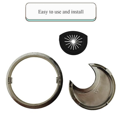 HAHIYO 2Pcs 2.4Inch/60mm Brushed Silver Zinc Alloy Desk Grommet Wire Grommet Cable Management Cord Hole Cover Desk Wire Hole Insert Wire Organizer for Computer Office Home School Equipment Systems