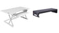 Rocelco 32" Height Adjustable Standing Desk Converter - Sit Stand Computer Workstation Riser - Dual Monitor Retractable Keyboard Tray Gas Spring Assist - Black (R EADRB2)
