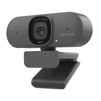 NUROUM V15AF 2K Webcam for PC, 1080P 60fps Autofocus HD Webcam with Dual Noise Cancelling Microphone, 75° FOV&Light Correction, USB Web Camera Plug&Play for Zoom/Teams,Grey
