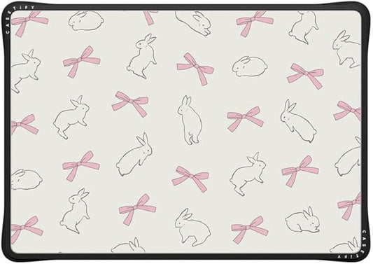 CASETiFY Impact MacBook Air 15" (M2-M4) Case [Cushioned Impact Corners/Scratch-Resistant/Anti-Slip Grip] - Rabbit Ribbon - Clear Black