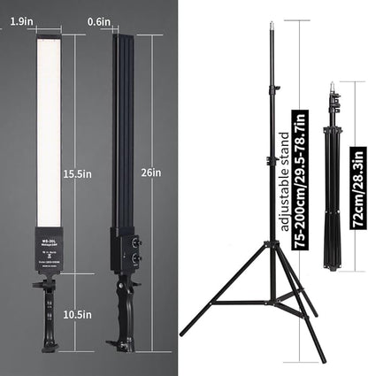 2 Packs LED Photography Lighting Dimmable 3200K-5500K LED Video Light Photo Studio Light Kit with Tripod Stand Bag for Camera Video Studio YouTube Product Portrait Live Streaming
