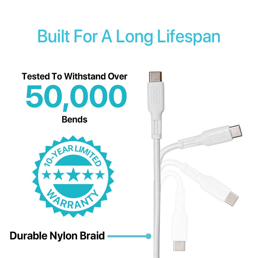 BLACK+DECKER USB C Multi Charging Cable, Fast Multi Charger Cable w/Adapter