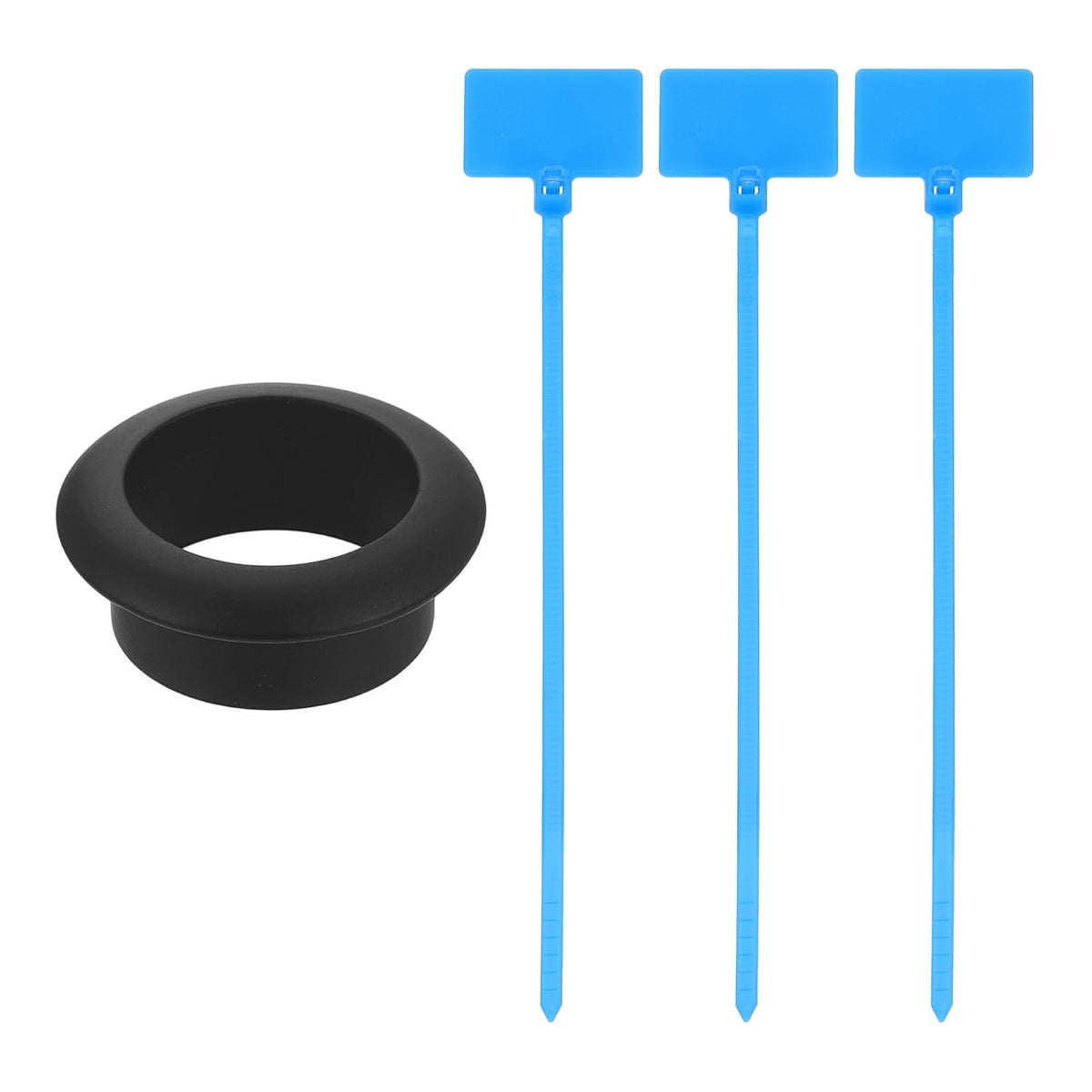 uxcell Desk Grommet, 1" (25mm) Zinc Alloy Cable Hole Cover Wire Cord Organizer with Marked Cable Ties for Home Office Desktop Wire, Black