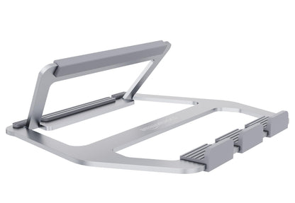 Aluminum Portable Foldable Height Adjustable Laptop Stand for Devices up to 13", Silver