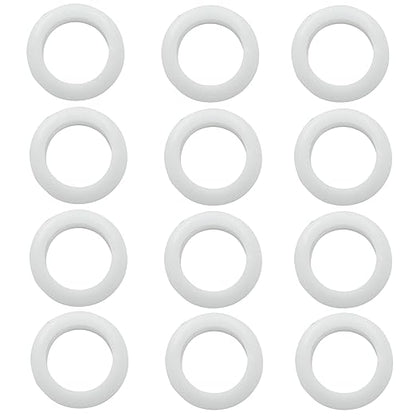 12 Pcs Rubber Grommets, 0.98" Inside Diameter 1" Drill Hole Rubber Wire Grommets O Ring Grommets for Wire, Firewall, Cables, Plugs (White)