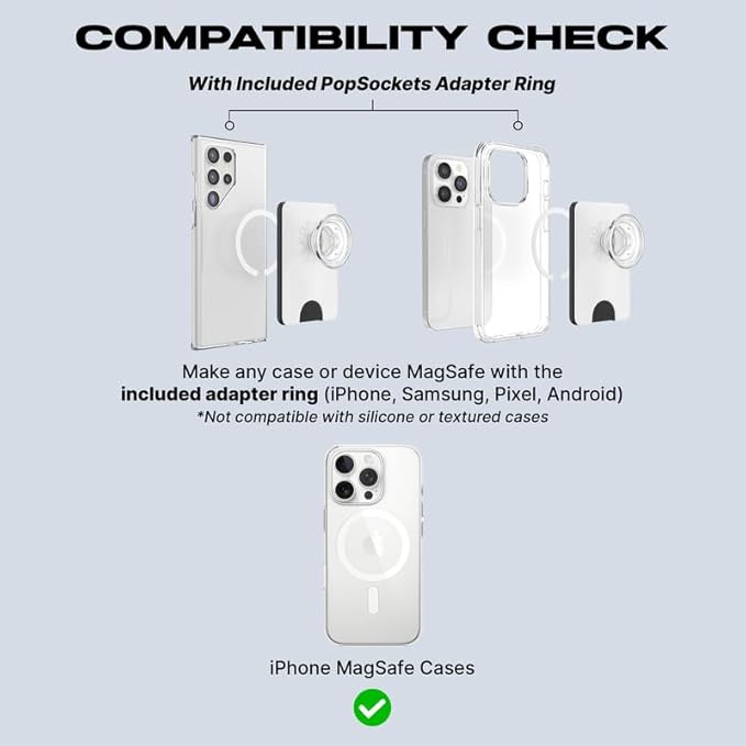 PopSockets Phone Wallet with Expanding Grip and Adapter Ring for MagSafe, Phone Card Holder, Wireless Charging Compatible, Wallet Compatible with MagSafe - Clay