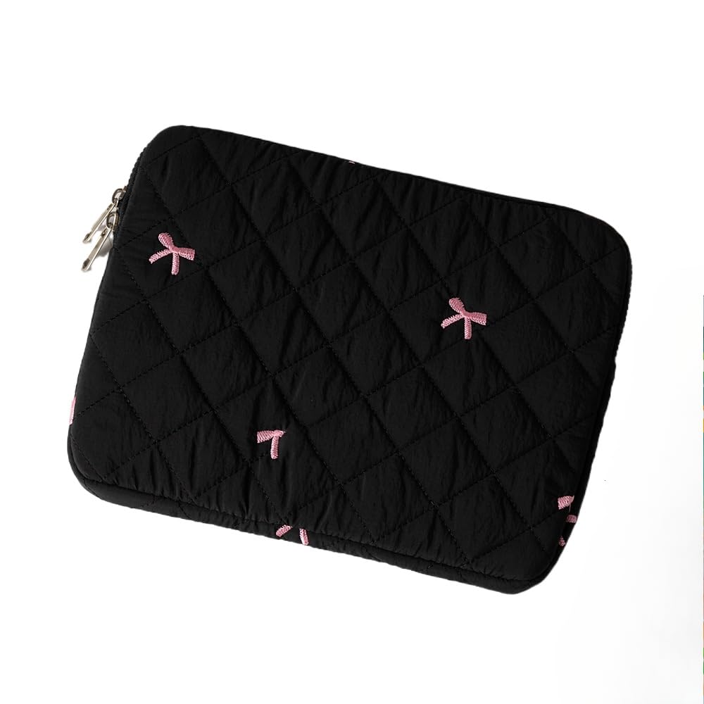 Attria Cute Bow Graphic Carrying Laptop Bag Y2K Preppy Laptop Sleeve Case Bag Kawaii Pad Computer Protect Case Pouch (15-15.6 inch,Black)