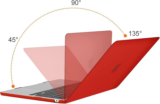 MOSISO Compatible with MacBook Air 13 inch Case 2025 2024 2023 2022 M4 A3240 M3 A3113 M2 A2681, Plastic Hard Shell&Keyboard Cover&Screen Film&Type C for MacBook Air 13.6 inch Case, Red