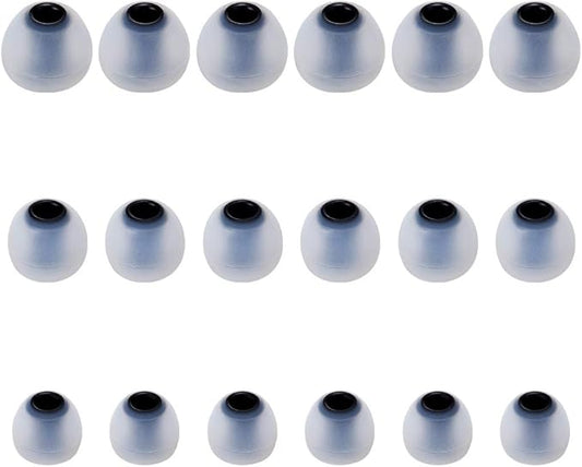 Earbud Tips Soft Silicone Earbuds Replacement Tips Fit for in-Ear Headphones(Inner Hole from 3.8mm - 4.0mm Earphones) 9 Pairs S/M/L,Gray/Black