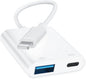 [Apple MFi Certified] Lightning to USB Camera Adapter for iPhone, iPad to USB 3.0 Female OTG Adapter with Charging Port, Plug and Play, Support Card Reader, USB Flash Drives, Keyboard