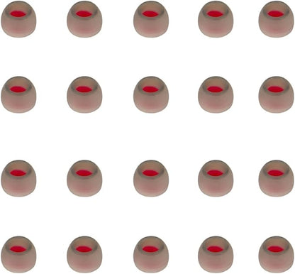 10 Pairs Small Earbud Tips Replacement Ear Tips for in- Ear Headphones Ear Bud Covers Silicone Earbuds Rubber Tips (Clear Red)