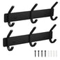 VAEHOLD Hat and Coat Wall Mount Rack - Hooks for Robes, Bags, Keys, and Towels - Bathroom Towel Hanger Organizer (White, “T“ Shape 3 Hooks 2 Pack)