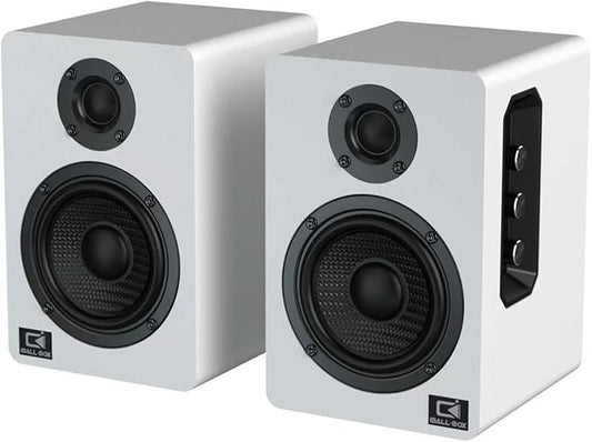 IBALL·BOX Harmony H2 60W Desktop Speakers with DSP, Bluetooth 5.3, 24-Bit Optical, USB-C, AUX, Silk-Dome Tweeter, Carbon-Fiber Woofer, for Computer, PC Monitor, Gaming (White)