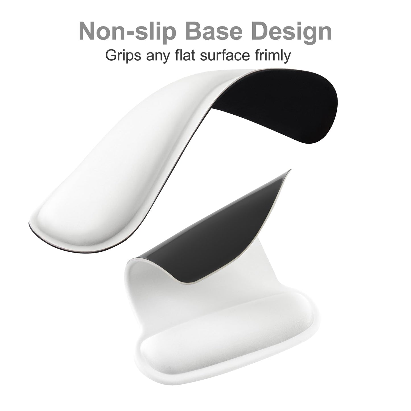 MOSISO Wrist Rest Support for Mouse Pad & Keyboard Set, Ergonomic Mousepad Non-Slip Base Home/Office Pain Relief & Easy Typing Cushion with Neoprene Cloth & Raised Memory Foam, White