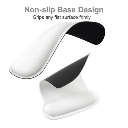 MOSISO Wrist Rest Support for Mouse Pad & Keyboard Set, Ergonomic Mousepad Non-Slip Base Home/Office Pain Relief & Easy Typing Cushion with Neoprene Cloth & Raised Memory Foam, White