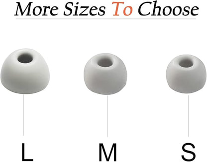 Silicone Ear Tips for Beats Studio Buds - Replacement Earbuds Cover, 6 Pairs, LMS Gray White