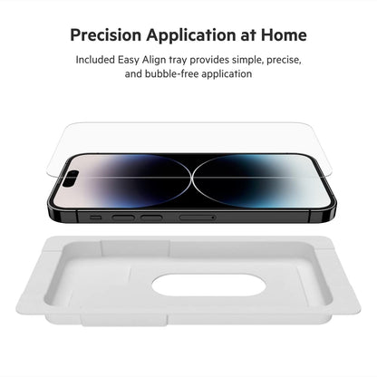 Belkin TemperedGlass iPhone 14 Pro Screen Protector - iPhone 14 Pro Accessories - Easy Application With Installation Guide Tray - Tempered Glass Antimicrobial Screen Protector - 9H Hardness Tested
