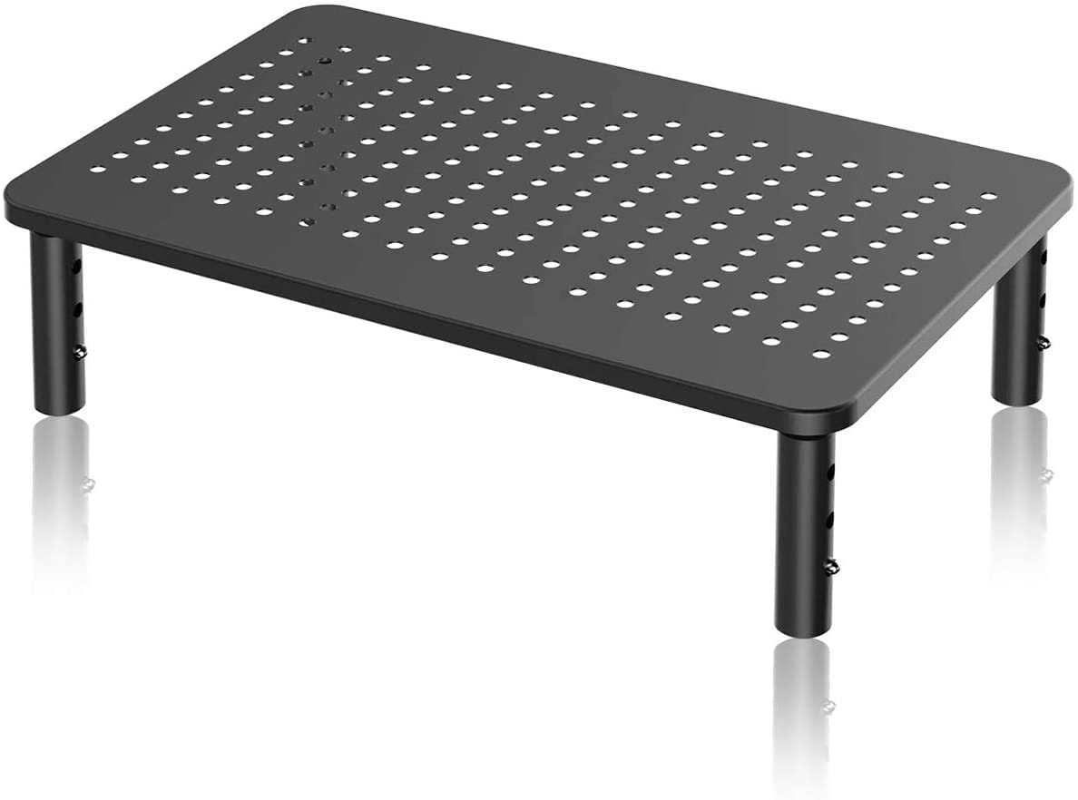 suptek Dual Monitor Stand Riser,Large Monitor Laptop Stand Riser 3 Adjustable Heights Computer Stand for Laptop, Printer, Notebook(MST016L)