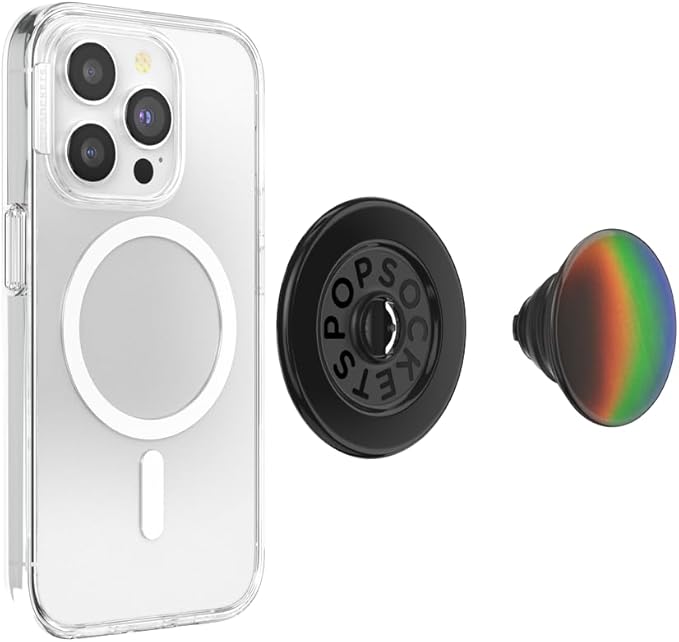PopSockets Phone Grip for MagSafe with Kickstand, Magnetic Stand, Swappable Top, Secure Hold for iPhone MagSafe Cases, Phone & Tablet Grip - Thermocromatic