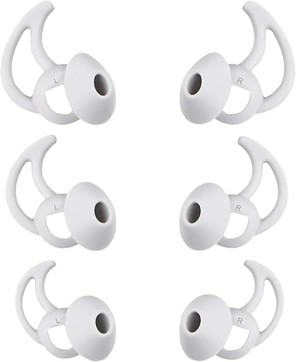Earbud Replacement Tips Silicone Earbud Tips Compatible with Bose Quietcomfort and Sport Headphone Rubber Tips Ear Bud Covers 3 Pairs S M L Gray