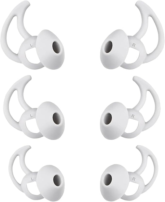 Earbud Replacement Tips Silicone Earbud Tips Compatible with Bose Quietcomfort and Sport Headphone Rubber Tips Ear Bud Covers 3 Pairs S M L Gray