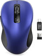Trueque Wireless Mouse for Laptop, 2.4GHz Ergonomic Computer Mouse with Back & Forward Buttons, 3 Adjustable DPI Levels, 6 Buttons, Optical USB Cordless Mice for Windows MacBook PC (Deep Blue)