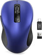 Trueque Wireless Mouse for Laptop, Ergonomic 6-Button Mouse, Pure White