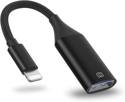 IVSHOWCO Camera Adapter for iPhone, iPad to USB OTG Cable Adapter, Supports USB Flash Drive, Card Reader, Mouse, Keyboard, MIDI