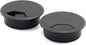 2pcs 2 inch Desk Wire Cord Cable Grommets Hole Cover for Office PC Desk Cable Cord Organizer Plastic Cover Black (Black-2Pcs)