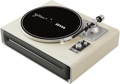 SEVIA Record Player Vintage Turntable for Vinyl Records with Built-in Speakers Bluetooth Retro Phonograph