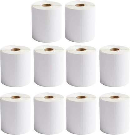 FungLam 10 Rolls 4"x6" Direct Thermal Printer Label, Shipping Labels Compatible with Zebra, Rollo and Most Thermal Printer, Perforated Postage Label Paper, 250 Labels/Roll