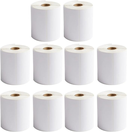 FungLam 10 Rolls 4"x6" Direct Thermal Printer Label, Shipping Labels Compatible with Zebra, Rollo and Most Thermal Printer, Perforated Postage Label Paper, 250 Labels/Roll